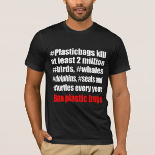 Camiseta Preto dos sacos de plástico