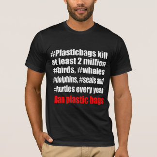 Camiseta Preto dos sacos de plástico