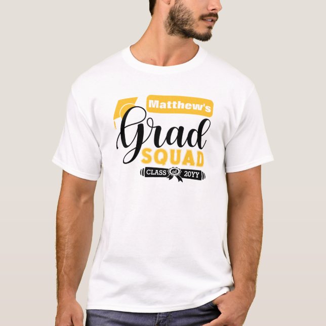 Camiseta Preto e Amarelo - Esquadrão branco de Formando mas (Frente)