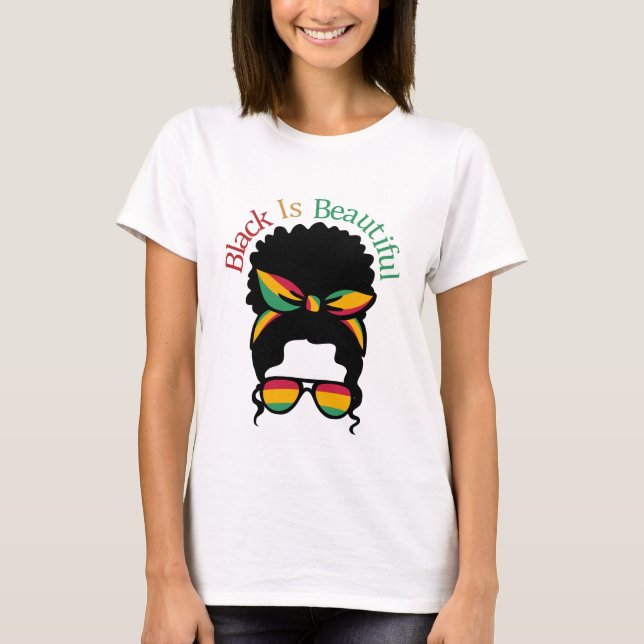 Camiseta Preto é bonito - História Negra (Frente)