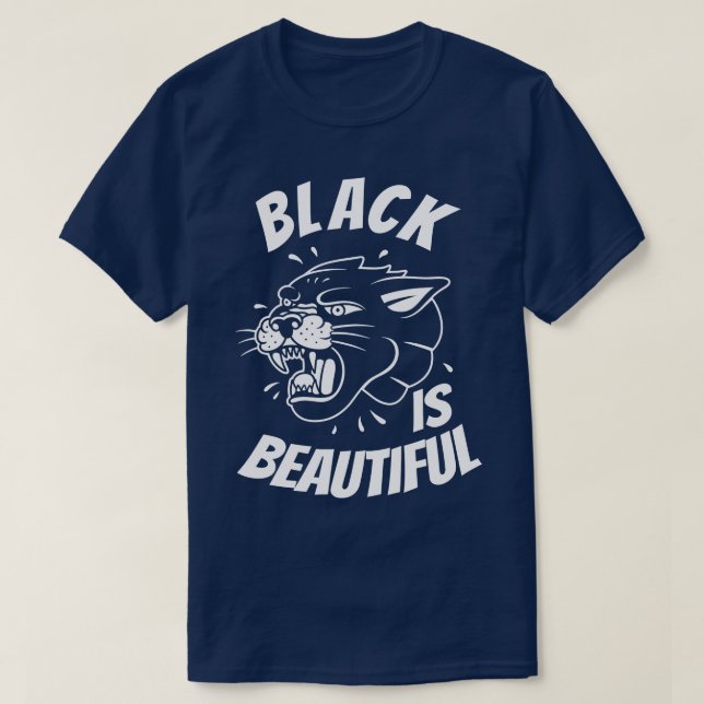 Camiseta Preto É Bonito Pantera Preto (Frente do Design)