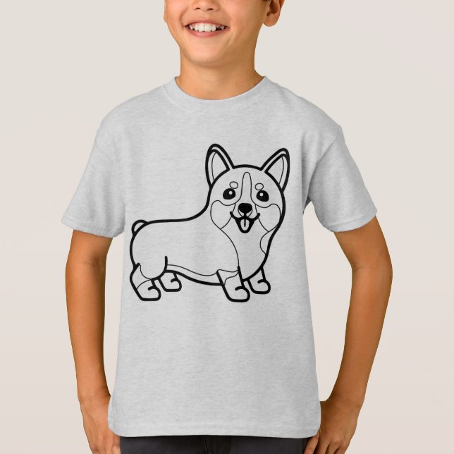 Camiseta PRETO E BRANCO #31 - Sorriso de Corgi (Frente)