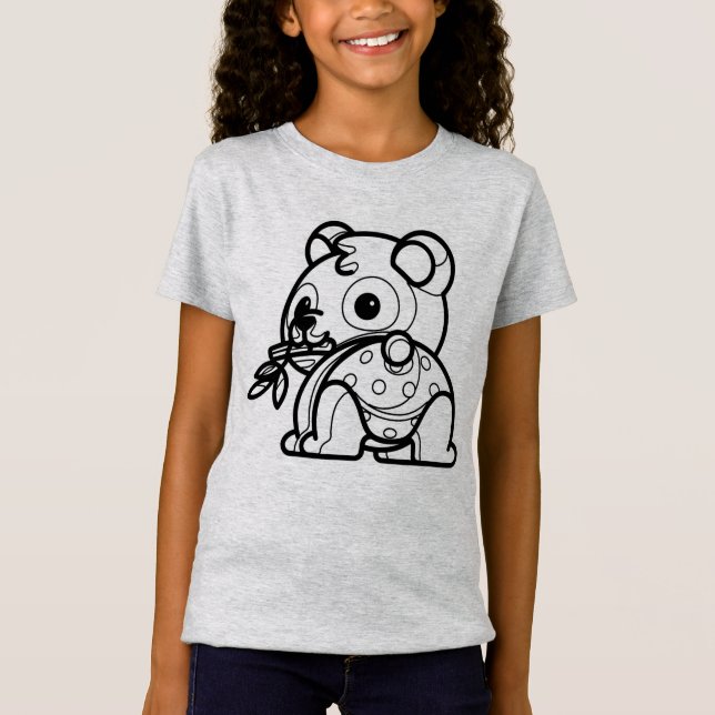 Camiseta PRETO E BRANCO #35 - Bebê panda (Frente)