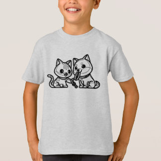 Camiseta PRETO E BRANCO #55 - Melhores Amigos De Cão E Gato
