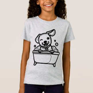 Camiseta PRETO E BRANCO #58 - Cão tomando banho