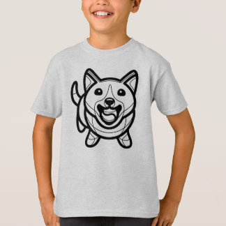 Camiseta PRETO E BRANCO #60 - Um cachorro segurando a bola