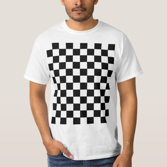Camiseta Preto e branco Checkered (Frente)