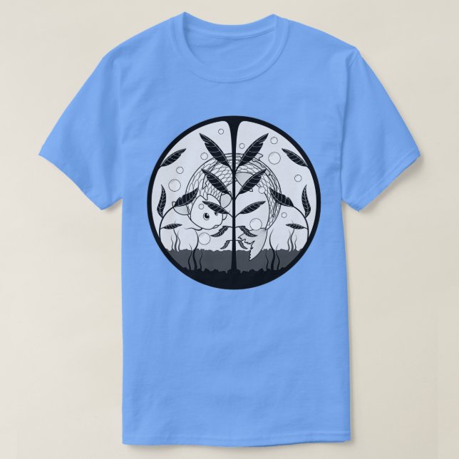 Camiseta Preto e branco de aquário (Frente do Design)
