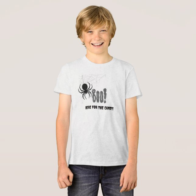 Camiseta Preto e Branco Here For The Candy  (Frente Completa)