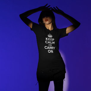 Camiseta Preto e branco mantenha a calma e continue