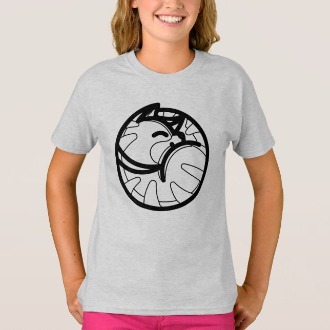 Camiseta PRETO E BRANCO Nº 45 - Cat Sleeping V01 (Frente)