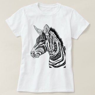 Camiseta Preto e branco tribal da zebra