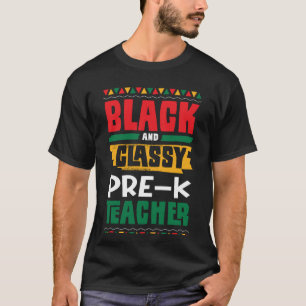 Camiseta Preto e Clássico Pré K Professor Negro Histórico M