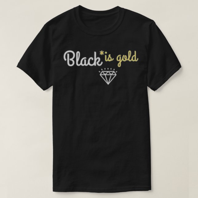 Camiseta Preto é Dourado (Frente do Design)