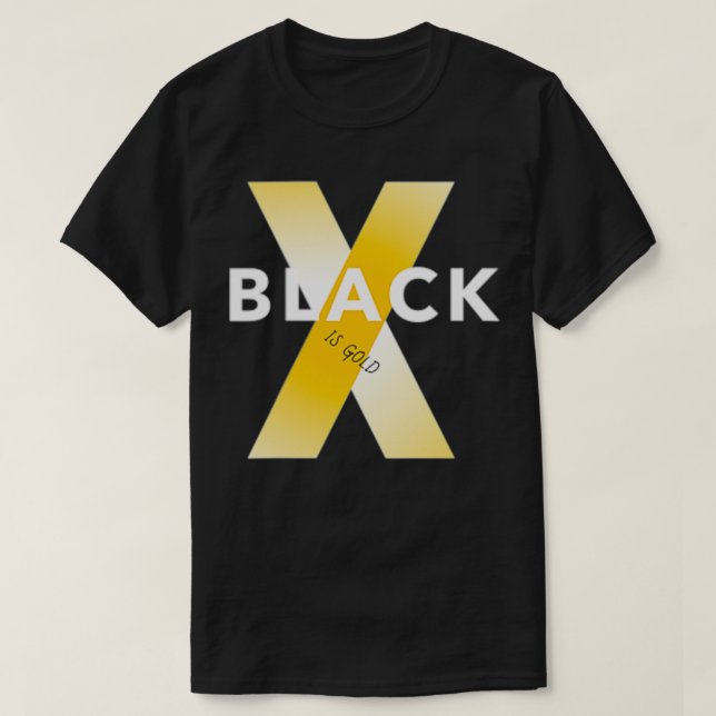 Camiseta Preto é Dourado (Frente do Design)