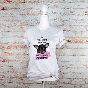 Camiseta Preto e filhote de cachorro da chihuahua de Tan