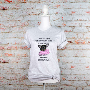 Camiseta Preto e filhote de cachorro da chihuahua de Tan