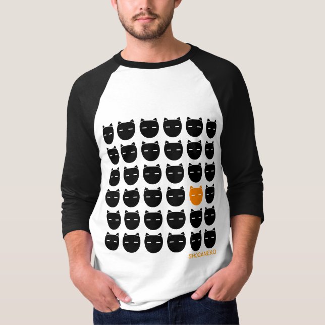 Camiseta Preto e gatos do gengibre (Frente)