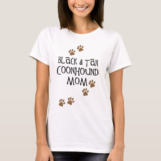 Camiseta Preto e mamã do Coonhound de Tan (Frente)