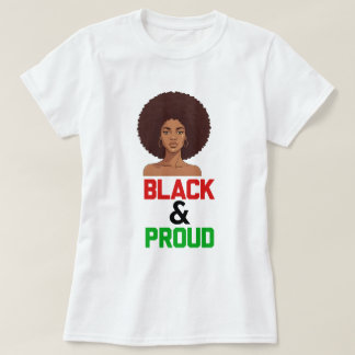 Camiseta Preto e Orgulhoso das Mulheres