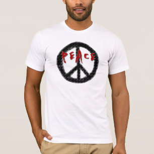 Camiseta Preto e vermelho da paz