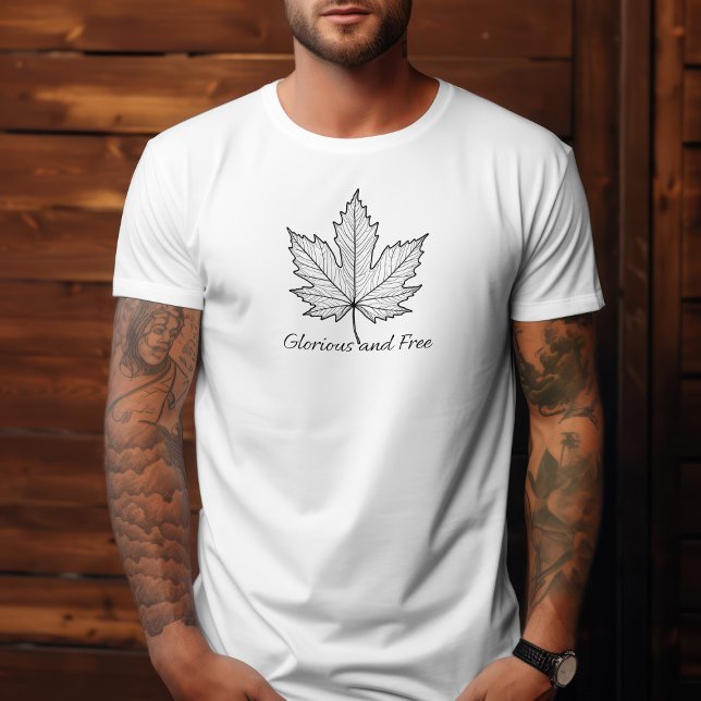 Camiseta Preto em branco, glorioso e canadense livre (Criador carregado)