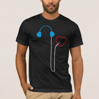 Camiseta Preto esperto dos fones de ouvido