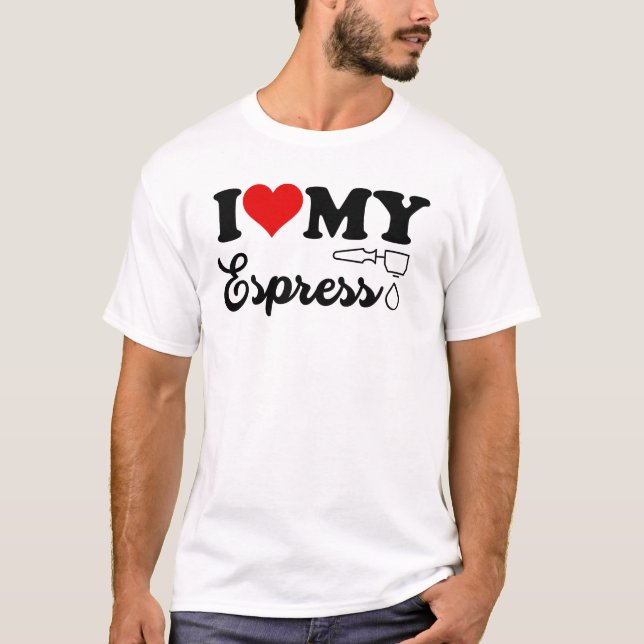 Camiseta Preto Eu Amo Meu Espresso (Frente)