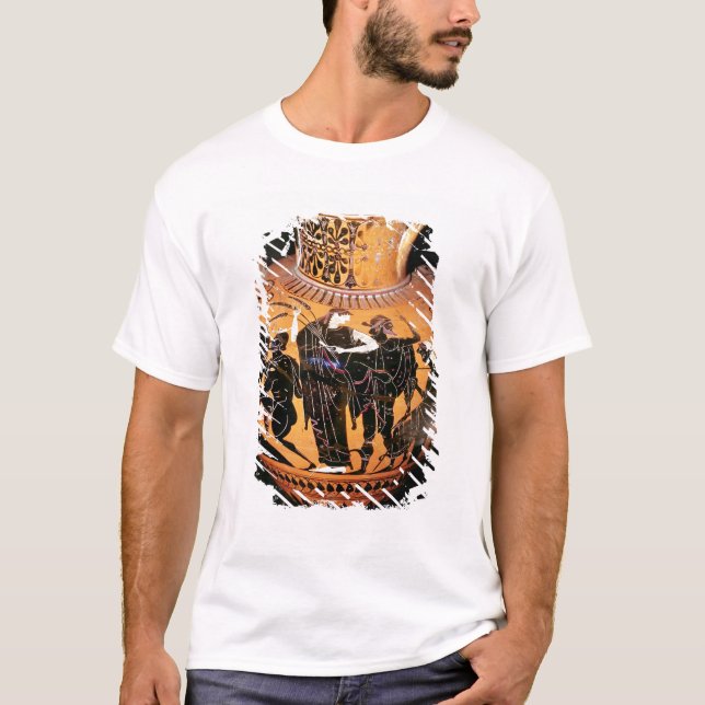 Camiseta Preto-figura vaso do sótão (Frente)