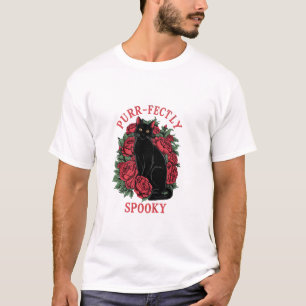 Camiseta Preto Floral Corpo Adorável Puramente Spooky H
