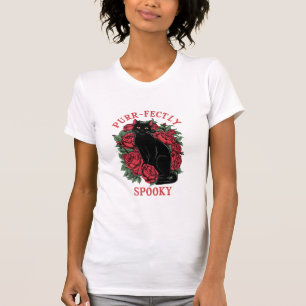 Camiseta Preto Floral Corpo Adorável Puramente Spooky H