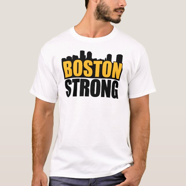 Camiseta Preto forte & ouro de Boston (Frente)
