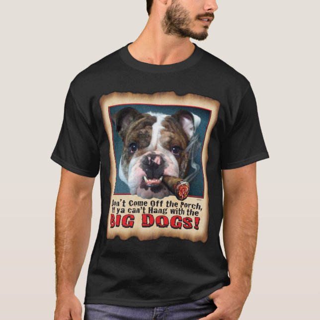 CAMISETA PRETO GRANDE T DO CÃO DE BULL DO CÃO (Frente)