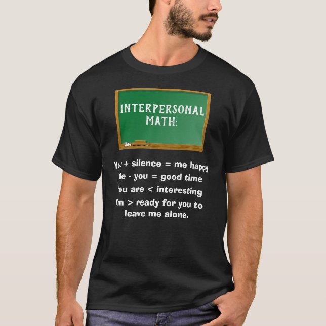 Camiseta Preto interpessoal dos homens da matemática (Frente)