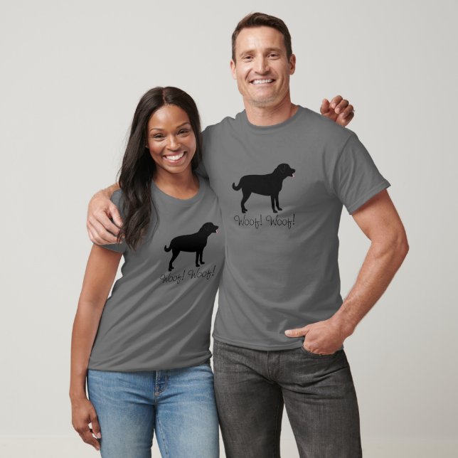 Camiseta Preto Labrador adicione seu texto para personaliza (Unissex)