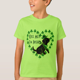 Camiseta Preto Labrador do dia de St Patrick