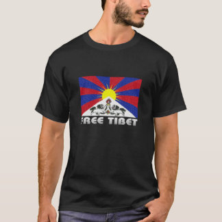 Camiseta Preto livre do protesto de Tibet