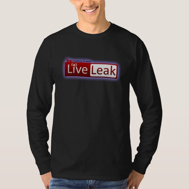 Camiseta Preto longo da luva de LiveLeak (Frente)