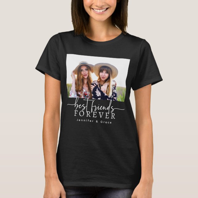 Camiseta Preto Melhores Amigos Para Sempre (Frente)