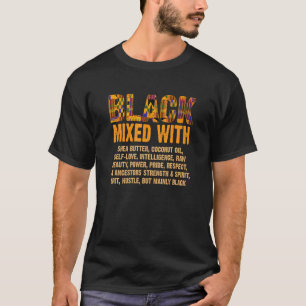 Camiseta Preto Misturado com Melanina de Manteiga Shea Afro