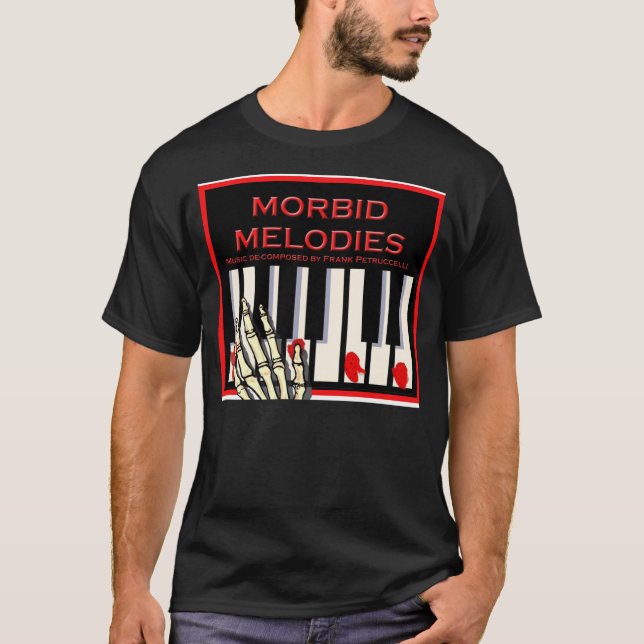 Camiseta Preto mórbido das melodias (Frente)