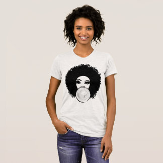 Camiseta Preto natural T-Shir do cabelo da pastilha