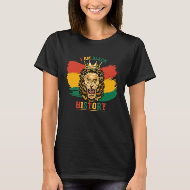 Camiseta Preto negro a cada mês História negra africano L (Frente)