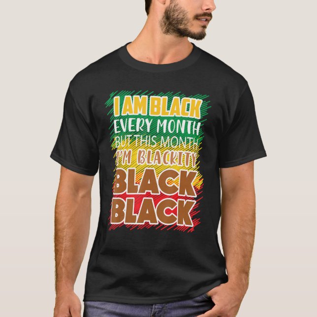Camiseta Preto Negro Negro A Cada Mês História Preta Bhm Af (Frente)
