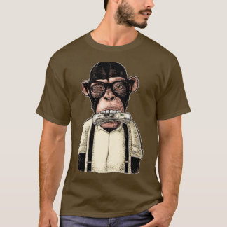 Camiseta preto NFT macaco