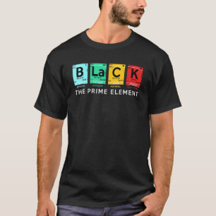 Camiseta Preto O Elemento Primário do Histórico Preto Perío