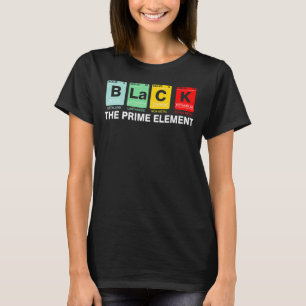 Camiseta Preto O Elemento Primário Histórico Preto Mês BLM