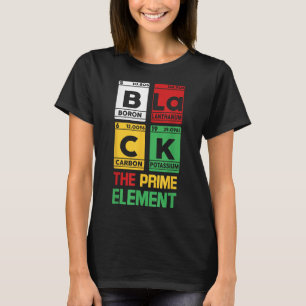 Camiseta Preto O Elemento Primário Mesa Preto Periódico His