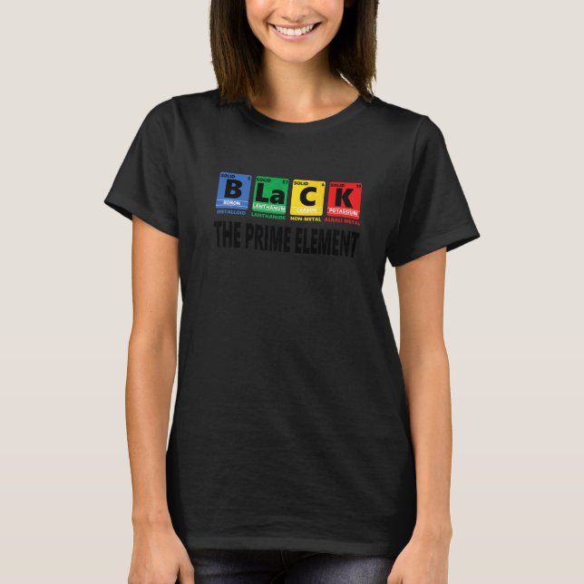 Camiseta Preto O Elemento Principal Mês da História Negra Á (Frente)