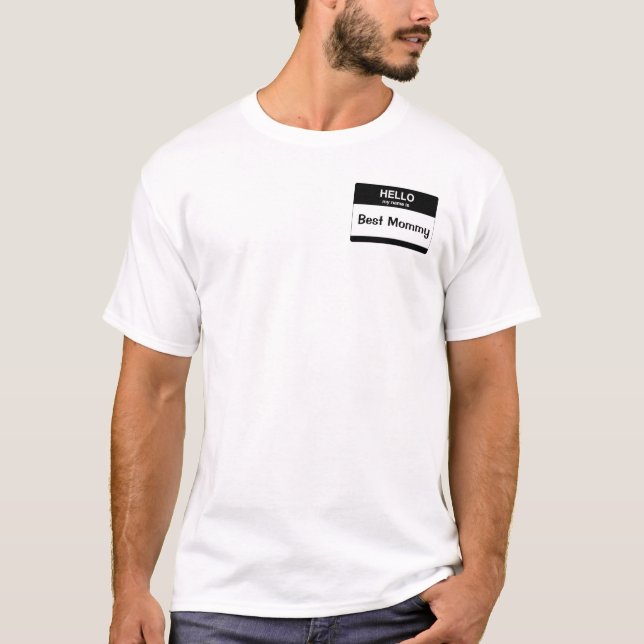 Camiseta Preto - olá!, meu nome é (seu texto) (Frente)